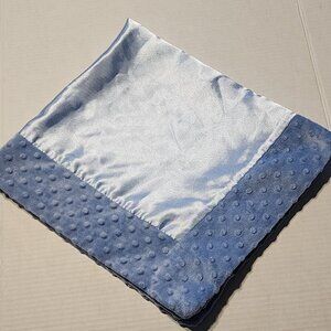Blue baby blanket Lullaby Club Satin and Minky dot